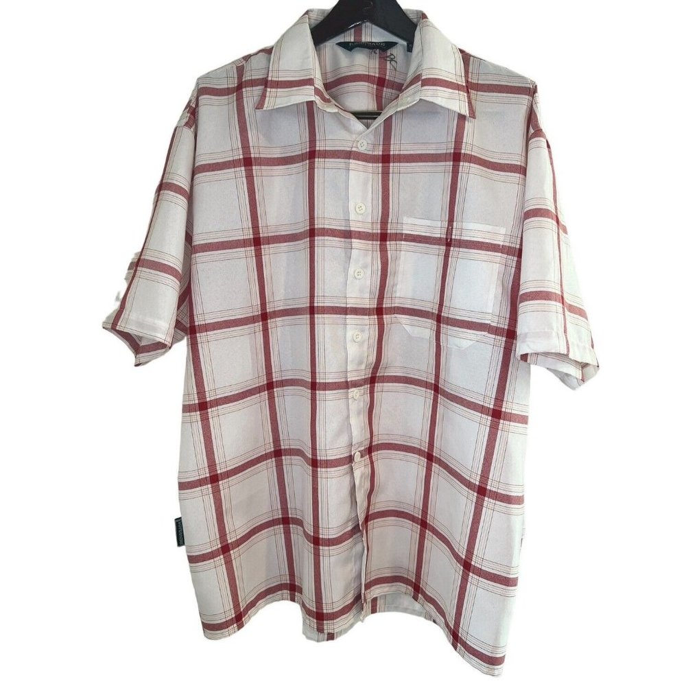 Renegade Outerwear & Sportswear Shirt (L) Men's Burgundy Plaid Button